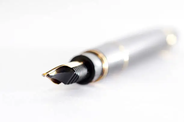 Stylograph pen with white background