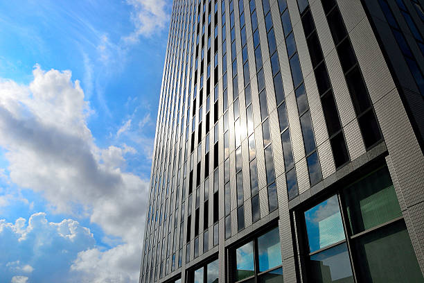 Building in the sky, Tokyo, Japan. stock photo