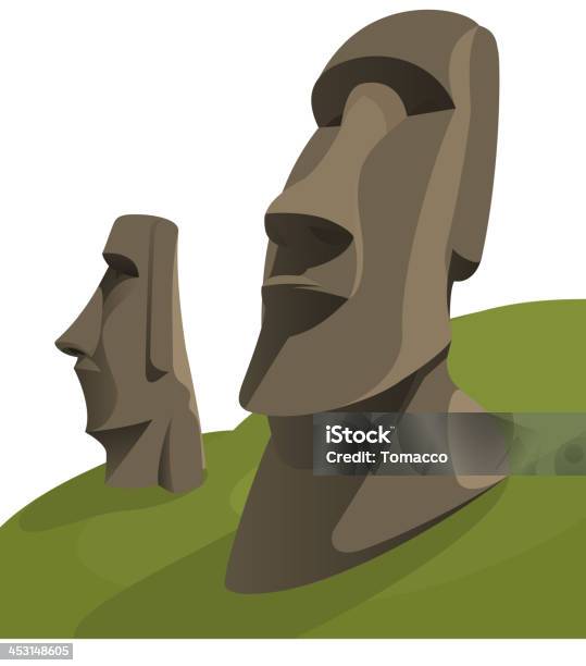 Moai Moais Monolithic Statues Polynesia Easter Island Stock Illustration - Download Image Now