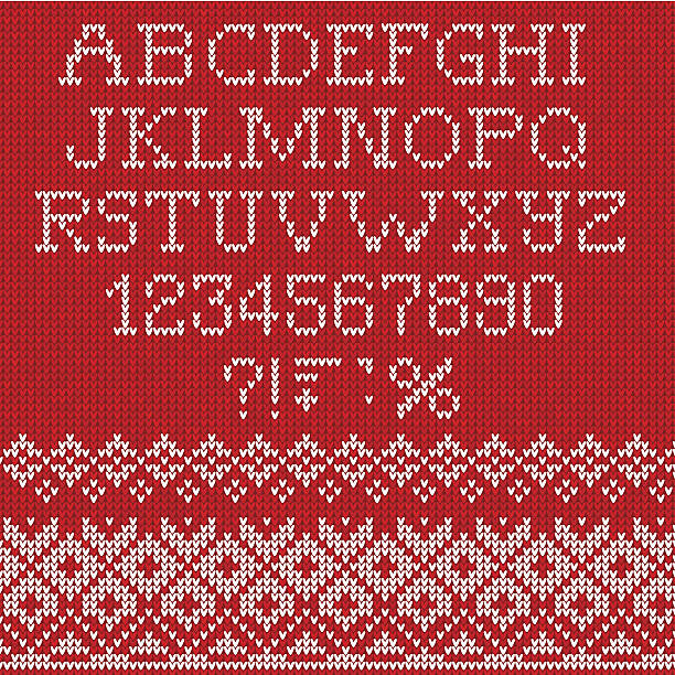 Christmas Font Vector Illustration of Christmas Font cardigan sweater stock illustrations