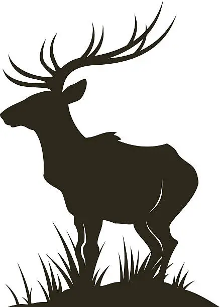 Vector illustration of Deer silhouette