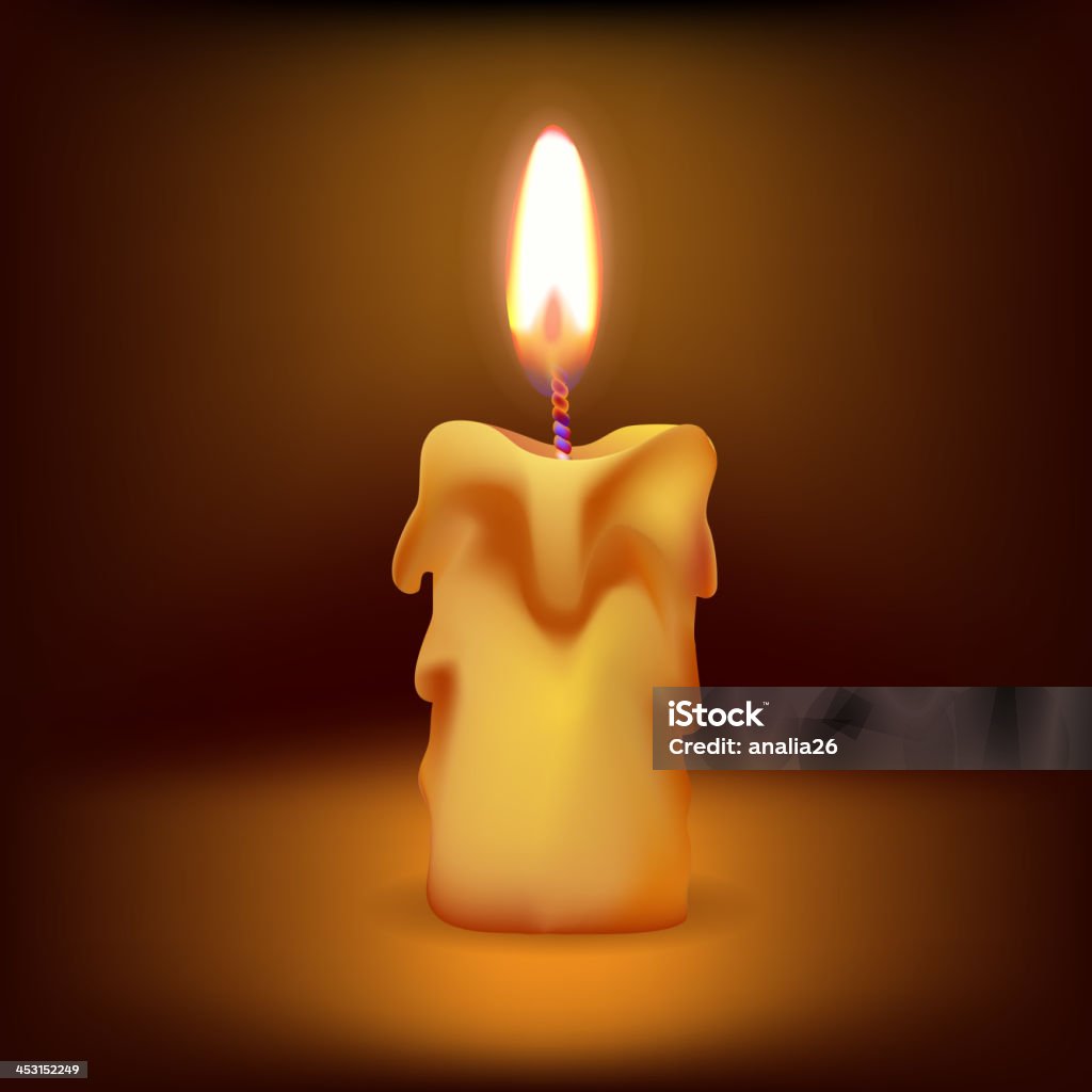 Candle Vector File Fire Candle With Fire Stock Illustration - Download Image Now - Bright ...