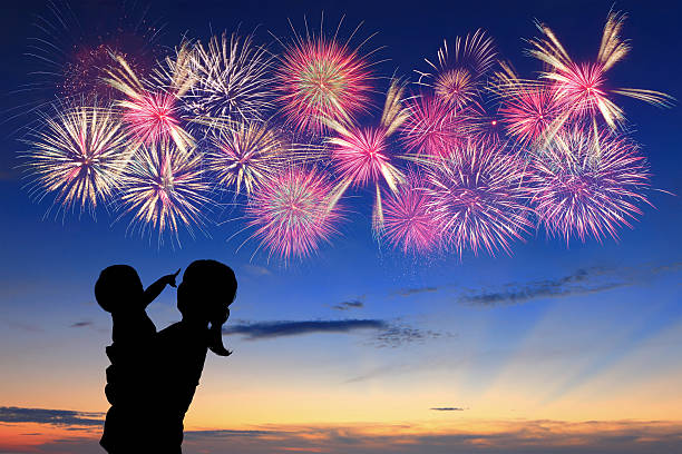 istock happy family watching the fireworks 453156495