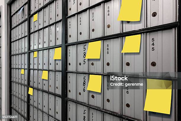 Post Office Boxes Stock Photo - Download Image Now - Adhesive Note, Box - Container, City