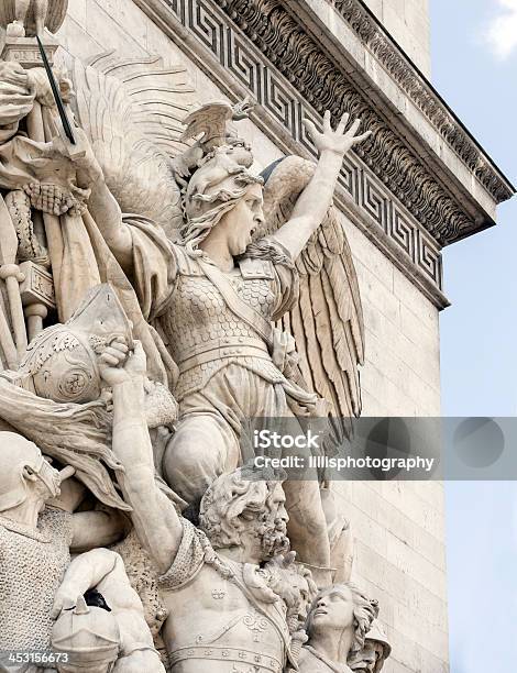 Foto de Arc De Triomphe Em Paris Detalhe e mais fotos de stock de Paris - Paris, Alegoria, Arco do Triunfo - Paris