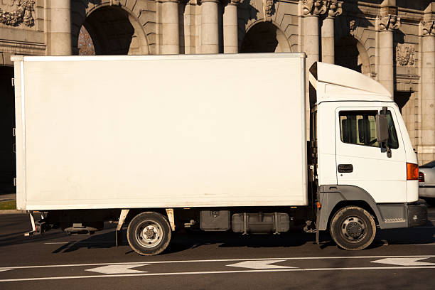 istock White truck in the city 453157791