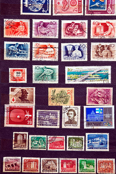 istock Used stamps from communist Hungary 453157825
