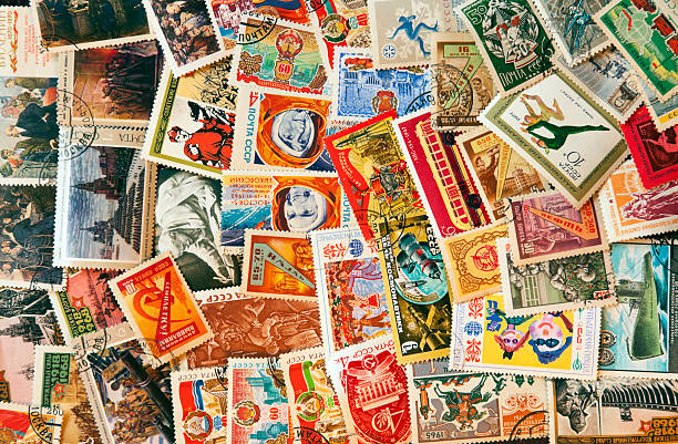 istock Pile of used post stamps from Soviet Union 453157845