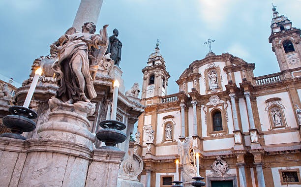 istock Palermo - Saint Dominic church and baroque column 453158033