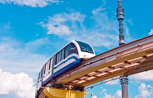 istock Cityscape with monorail train and TV tower 453159869