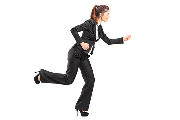 istock Businesswoman in hurry running 453161119