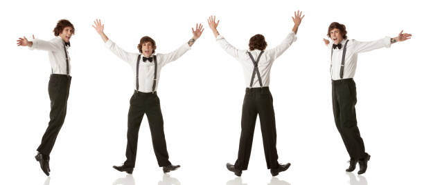 istock Multiple images of a man dancing against white 453162487