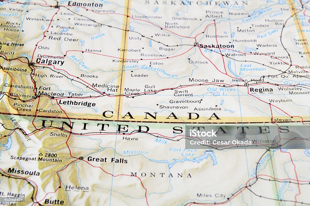 Foto de Fronteira Entre Canadá E Eua e mais fotos de stock de Canadá ...