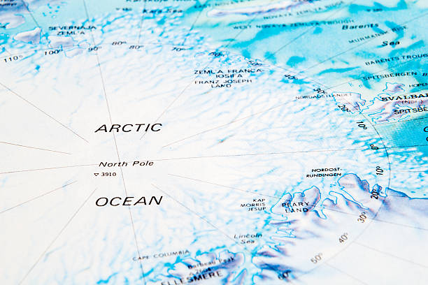North Pole North Pole map. north pole map stock pictures, royalty-free photos & images