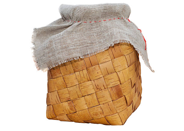 istock kushel - old russian braided birch-bark purse isolated over white 453166589