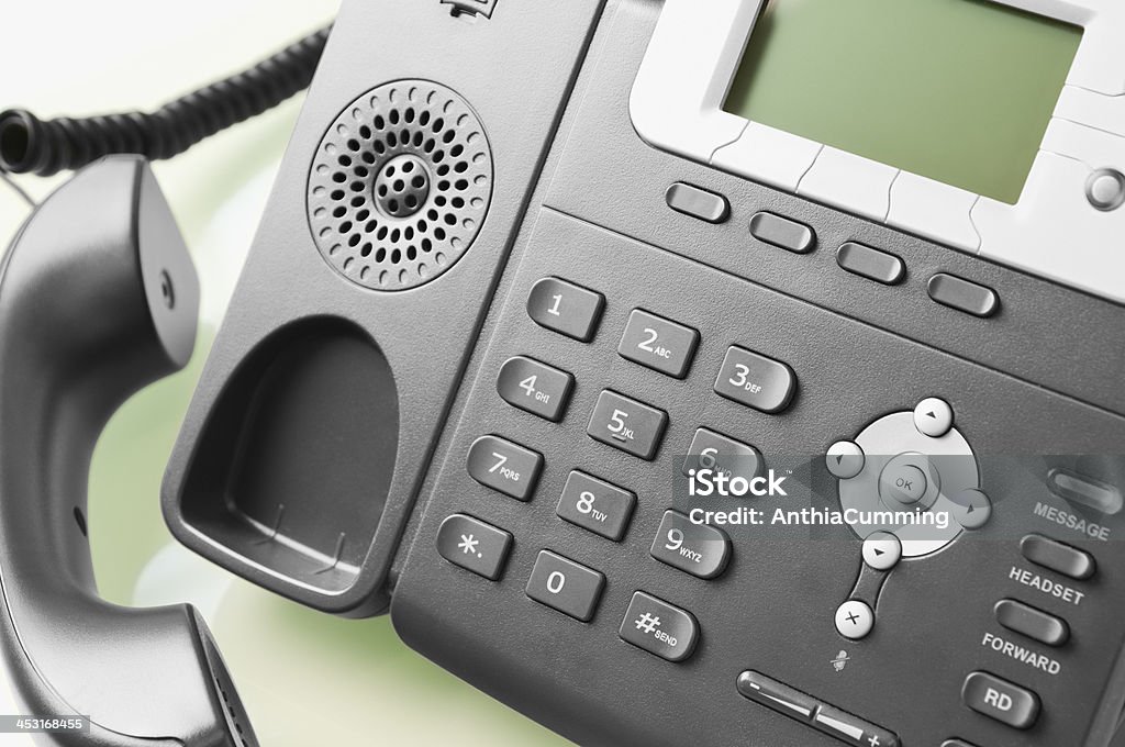 近代的なオフィスの電話、レシーバ、オフフック - お問い合わせのロイヤリティフリーストックフォト