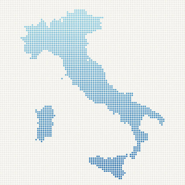 ilustrações de stock, clip art, desenhos animados e ícones de itália mapa azul dot padrão - italy map vector sicily