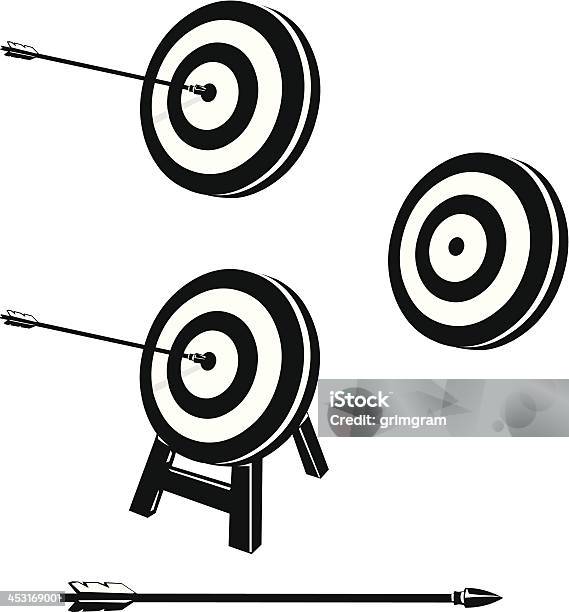 Bullseye Значки Цели — стоковая векторная графика и другие изображения на тему Archery - Archery, Бизнес-цель, Мишень