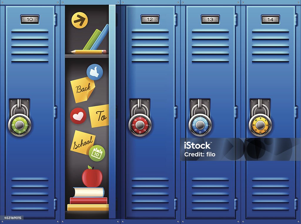 Back to School Back to school lockers and back to school theme. EPS 10 file. Transparency effects used on highlight elements. Locker stock vector