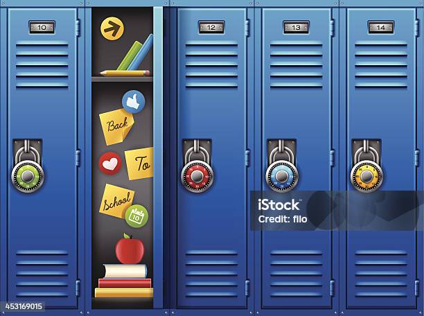 Back To School Stock Illustration - Download Image Now - Locker, Education, Vector