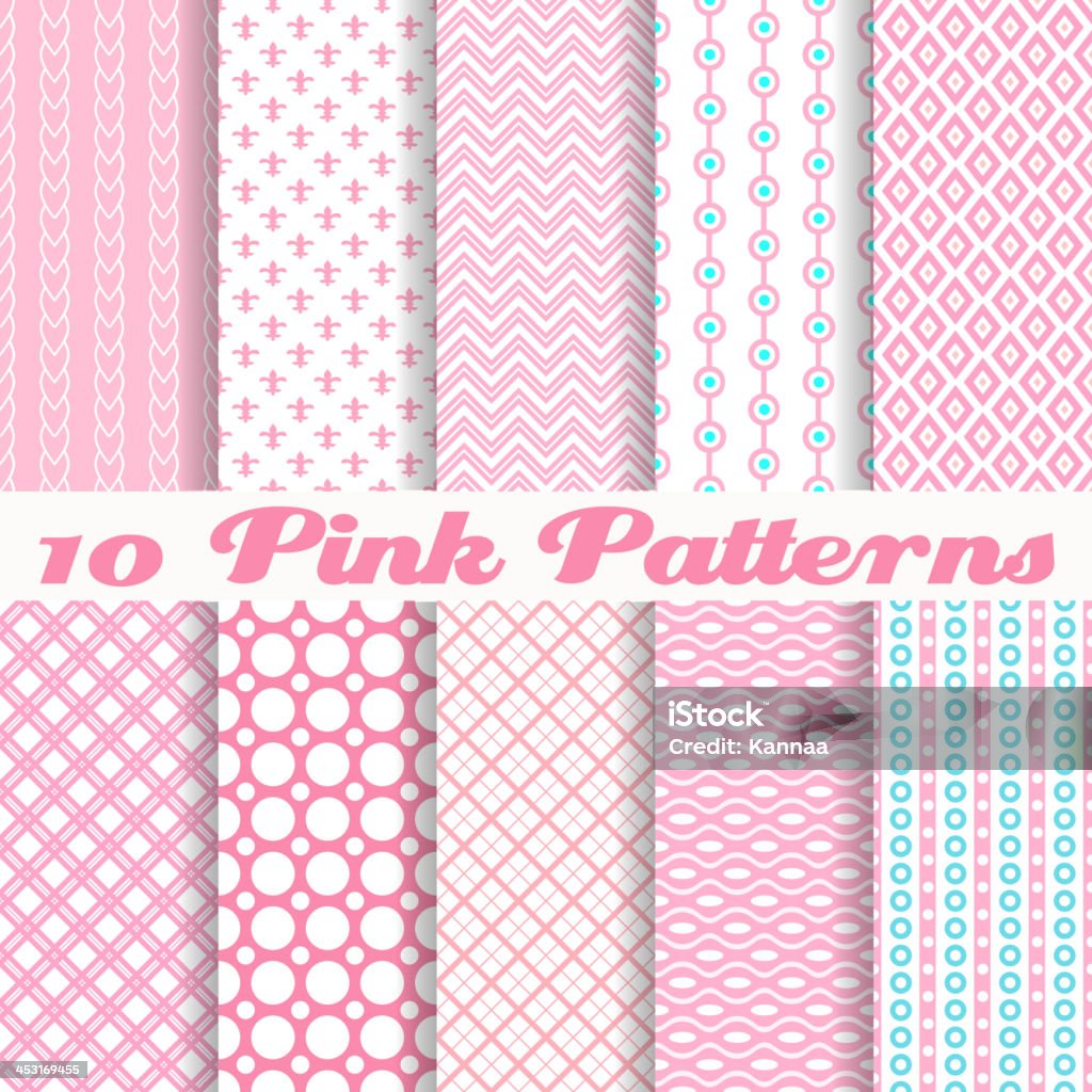Pink Patterns Easy Pink Different Vector Seamless Patterns Stock Illustration - Download ...