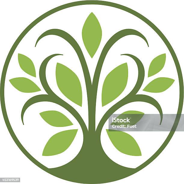 Albero Icona Circolare - Immagini vettoriali stock e altre immagini di Albero - Albero, Colore verde, Crescita