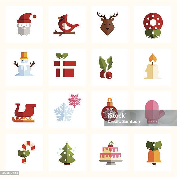 Colored Christmas Icon Three Stock Illustration - Download Image Now - Icon Symbol, Christmas, Computer Graphic