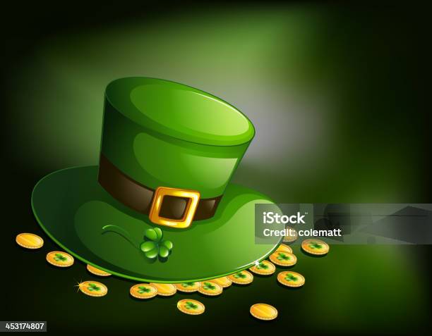 녹색 모자 클로버 공장요 및 동전 0명에 대한 스톡 벡터 아트 및 기타 이미지 - 0명, St. Patrick's Day, 기념일