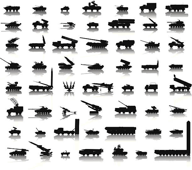 무기 실루엣 - mlrs stock illustrations