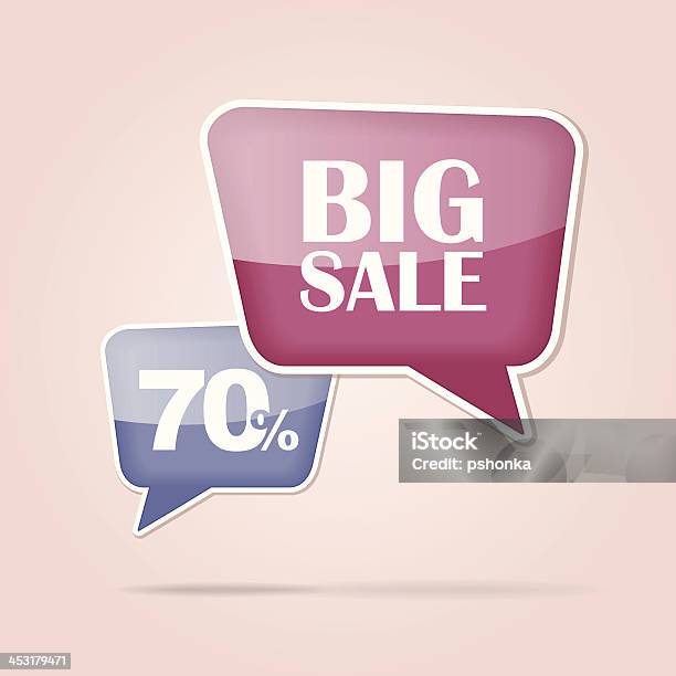 Textblase Großer Sale Stock Vektor Art und mehr Bilder von Ankündigung - Ankündigung, Ausverkauf, Banneranzeige