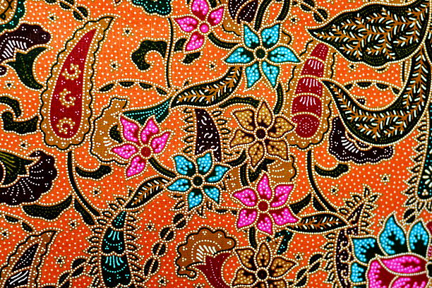 istock Colorful batik cloth fabric background 453180493