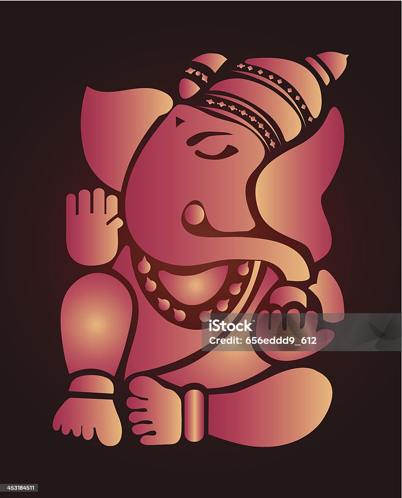 Ganesh ilustração - Royalty-free Cor de rosa arte vetorial