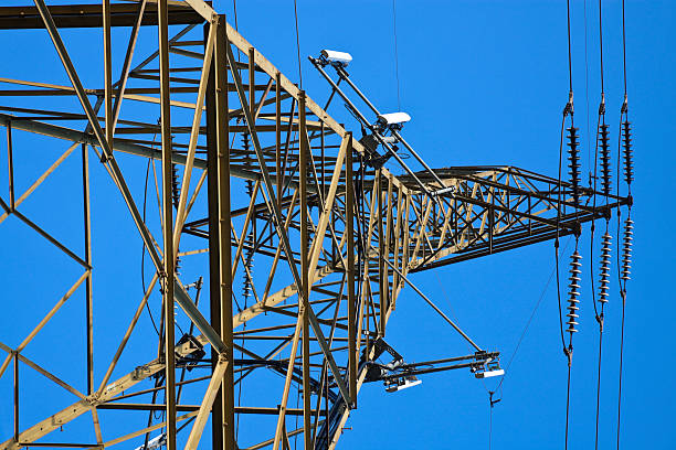 istock Cell antennas mounted on the utility tower 453184533