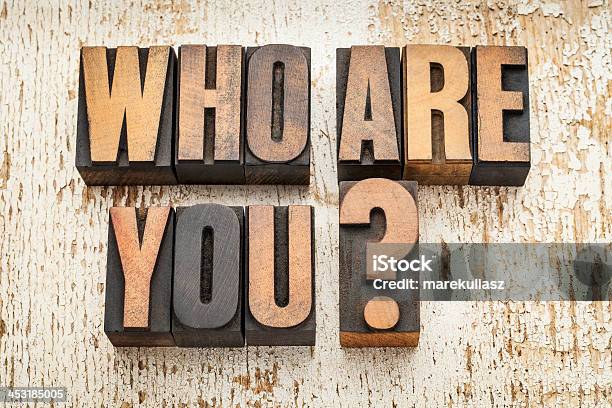Who Are You Question Stock Photo - Download Image Now - Characters, Typescript, Individuality