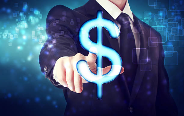 istock Businessman pointing Dollar icon 453185023