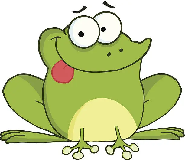 Vector illustration of Frog Hanging Its Tongue Out