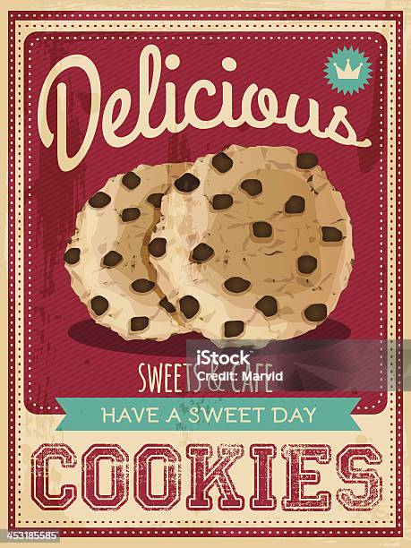 Cookies Poster Stock Illustration - Download Image Now - Advertisement, Cookie, Retro Style