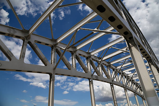 istock metal structure of the bridge 453186213