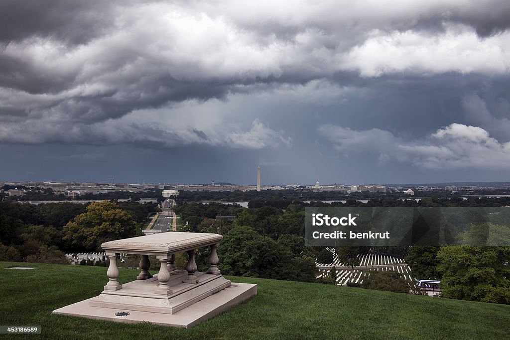 Heavy clouds over Washington Heavy clouds over Washington DC. Seen from Arlington Cemetary. Autumn Stock Photo