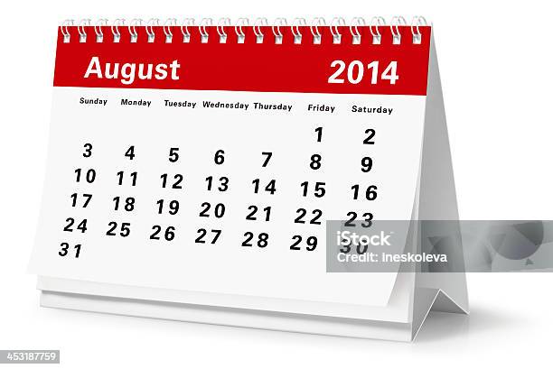 2014 年 8 月のデスクトップカレンダークリッピングパス - 2014年のストックフォトや画像を多数ご用意 - 2014年, カットアウト, カレンダー