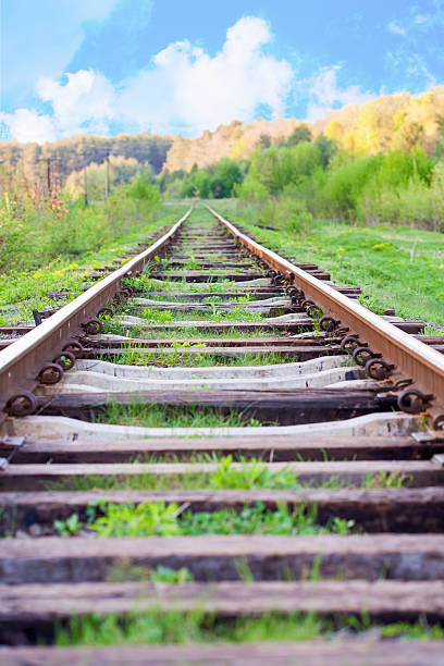 istock railway tracks in a rural scene with nice blue sky 453188827