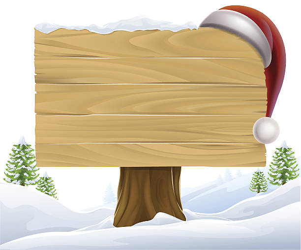 christmas santa hat snow sign - chris snow stock illustrations
