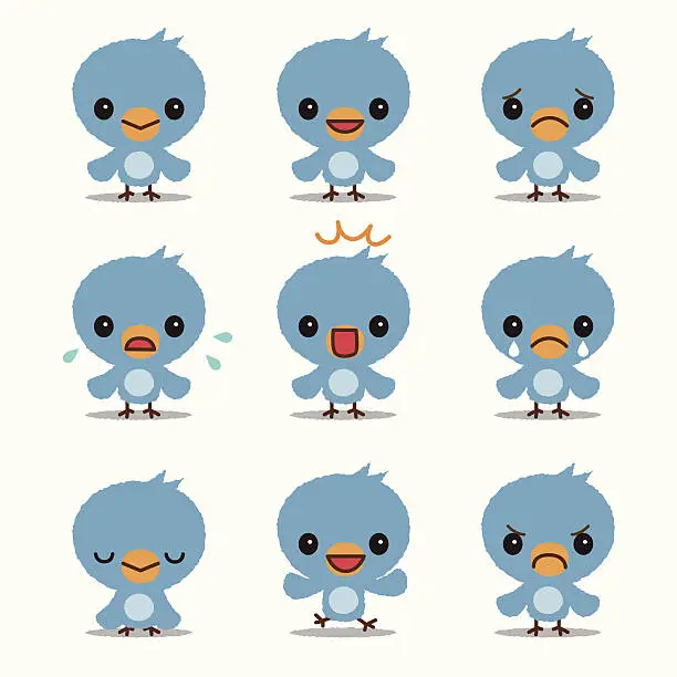 Vector illustration of Cute Blue Bird