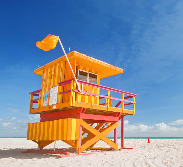 istock Miami Beach Florida summer scene with lifeguard house 453197875