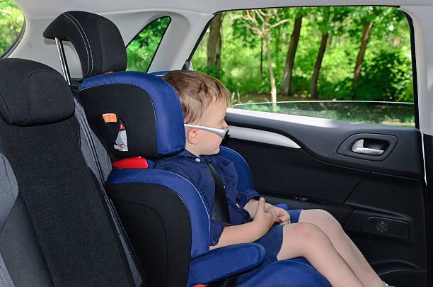istock Little boy sitting in car seat 453202521