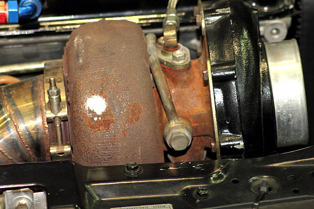 istock Turbo engine under the hood  race car 453202927