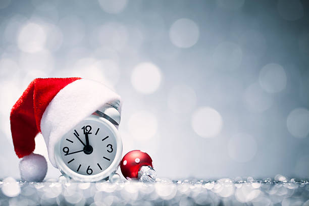 Christmas Clock - Ornament Season Winter Baubles stock photo