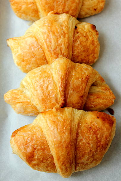 pile of croissant on white background