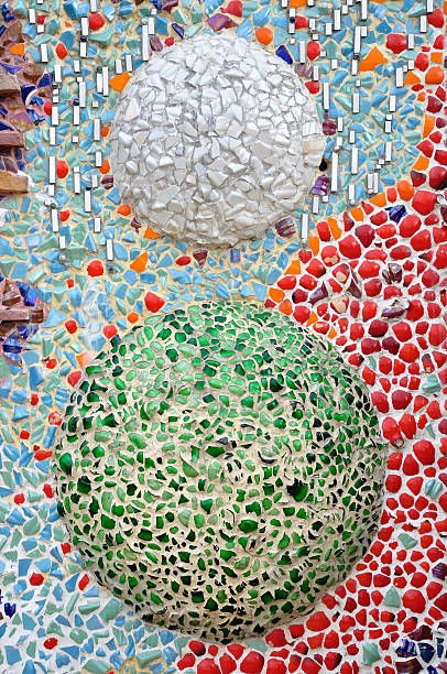 istock Texture of colorful tile and ceramic wall at the temple. 453204729