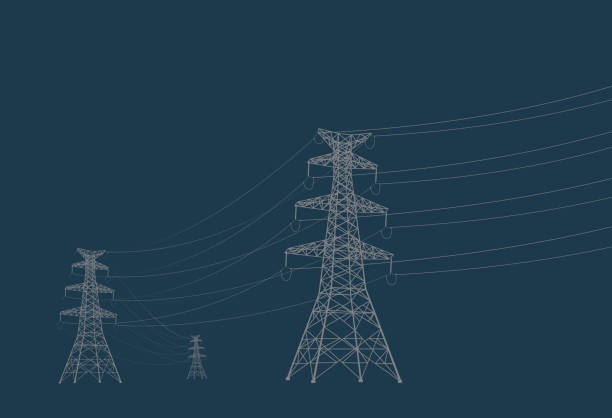 Tower File format is EPS10.0.  electricity pylon stock illustrations